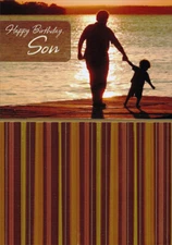 Designer Greetings Man Holiding Boys Hand Near Lake Birthday Card for Son