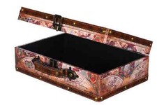 Cassapanca cassa KD1288 effetto valigia set valigie cassapanca in legno con ecopelle scrigno del tesoro