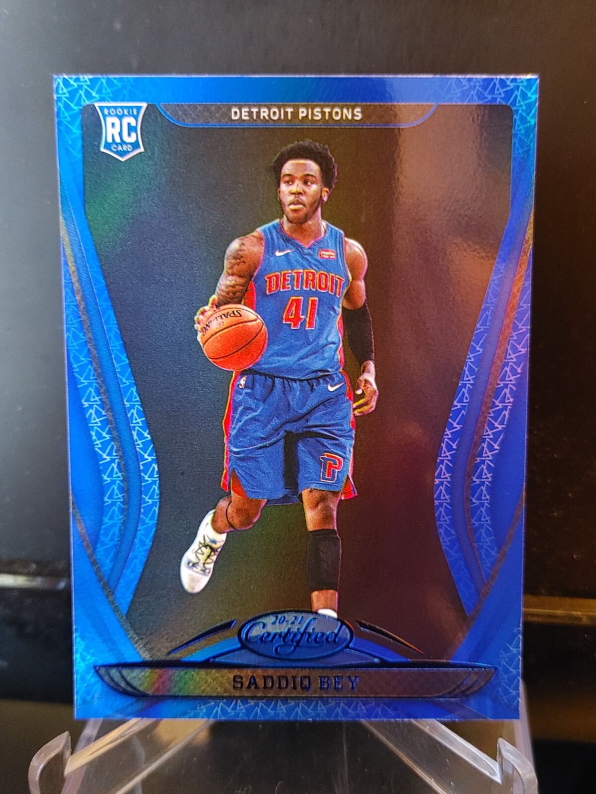 Saddiq Bey RC 2020-21 Panini Certified Mirror Blue #182 - Detroit Pistons