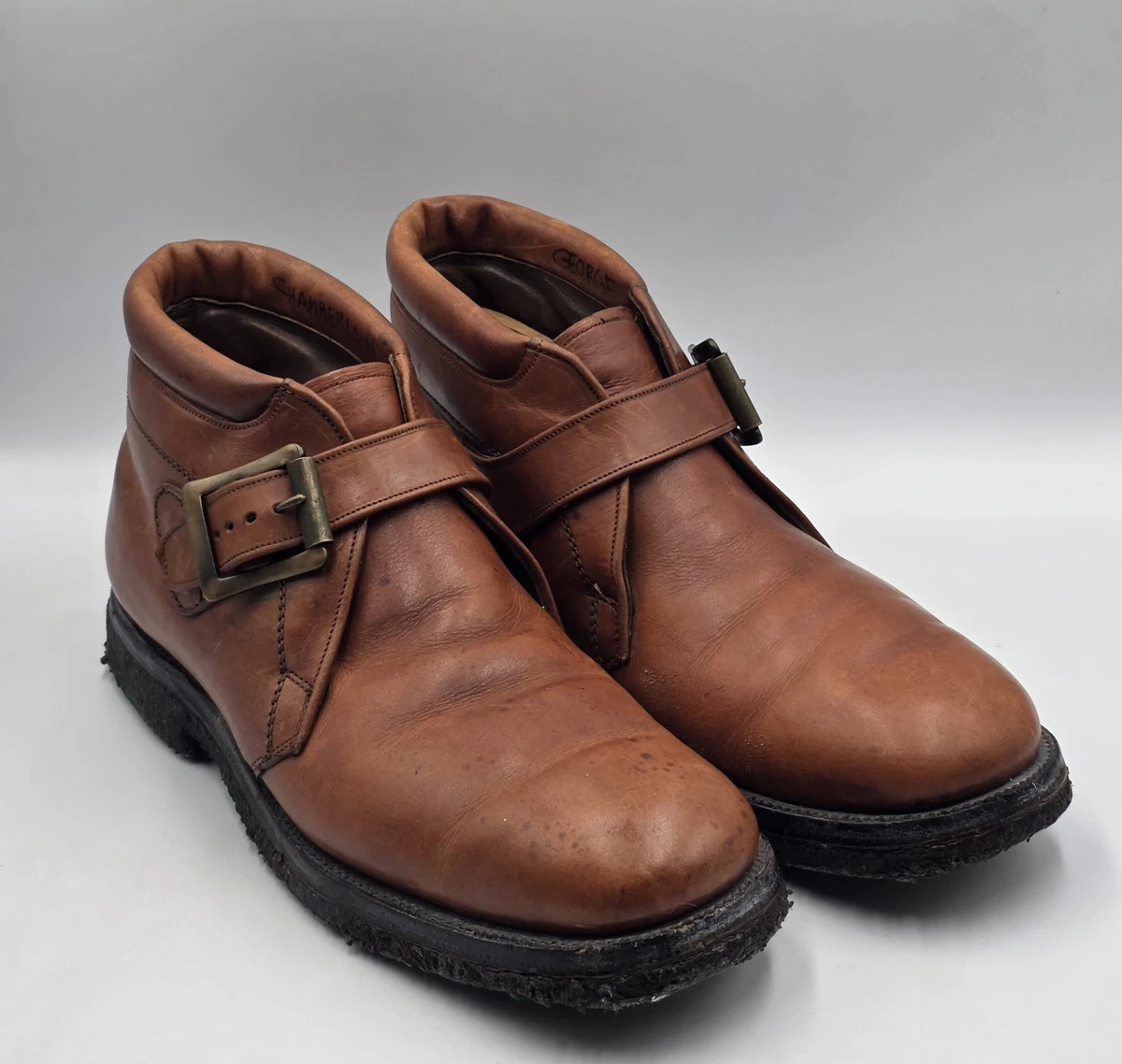 ALLEN EDMONDS RAINIER Boots Men 10 AA Monk Strap‎ Leather Adjustable Mahogany Men main image 4
