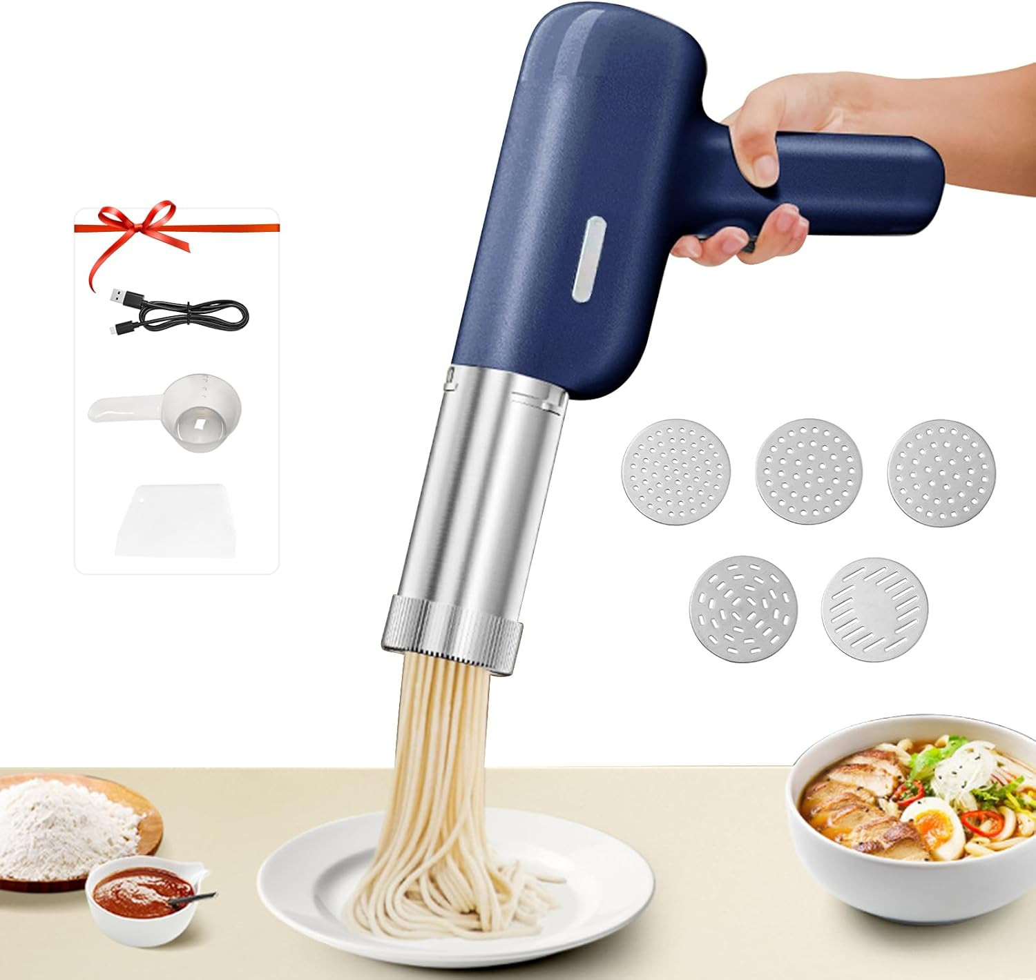 Pasta Maker Senza Fili Portatile - 9 Formati di Pasta Fresca Elettrica
