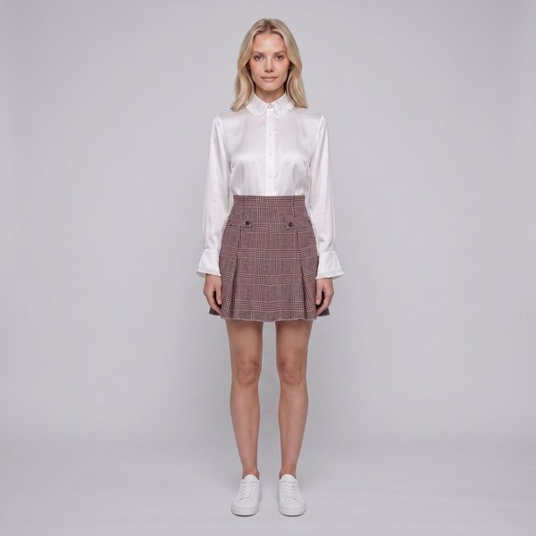 Maje Damen Karorock Bordeaux Wollmischung GrößE 38 FR MFPJU00875-image