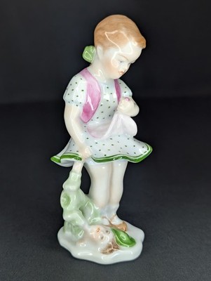 Vintage Herend Hungary Doll s Destiny Porcelain Figurine Hand Painted Girl