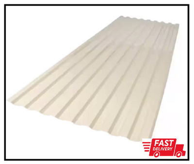 26 in. x 6 ft. Corrugated Polycarbonate Roof Panel Cream Durable Roofing Solutio