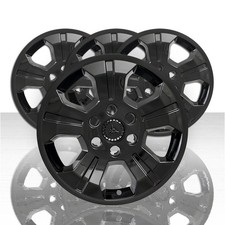 18 Black Wheel Skin Hub Caps Alloy Rim Full Covers For 2014-2019 Silverado 1500
