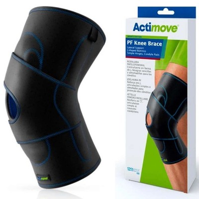 PF Knee Brace Lateral, J Buttress, Hinges, Pads Right Leg (Black) Small by ACTIM