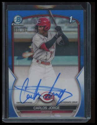 2023 Bowman Chrome Carlos Jorge #CPA-CJ Auto Blue Refractor /150