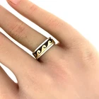 Native American Vintage 14K Yellow Gold, Sterling Silver Hopi Overlay Ring Sz. 5