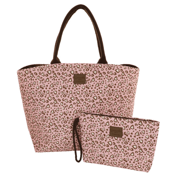 BORSA MARE L LEO CON POCHETTE CAMOMILLA BORSE BEACH 23645 PINK BORSE SPIAGGIA