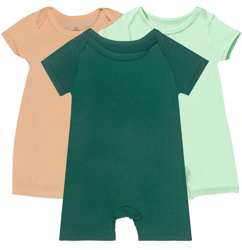 Rayon Baby Pajamas, Short Sleeve Footless Rompers, Snap Closure Sleeper for B...