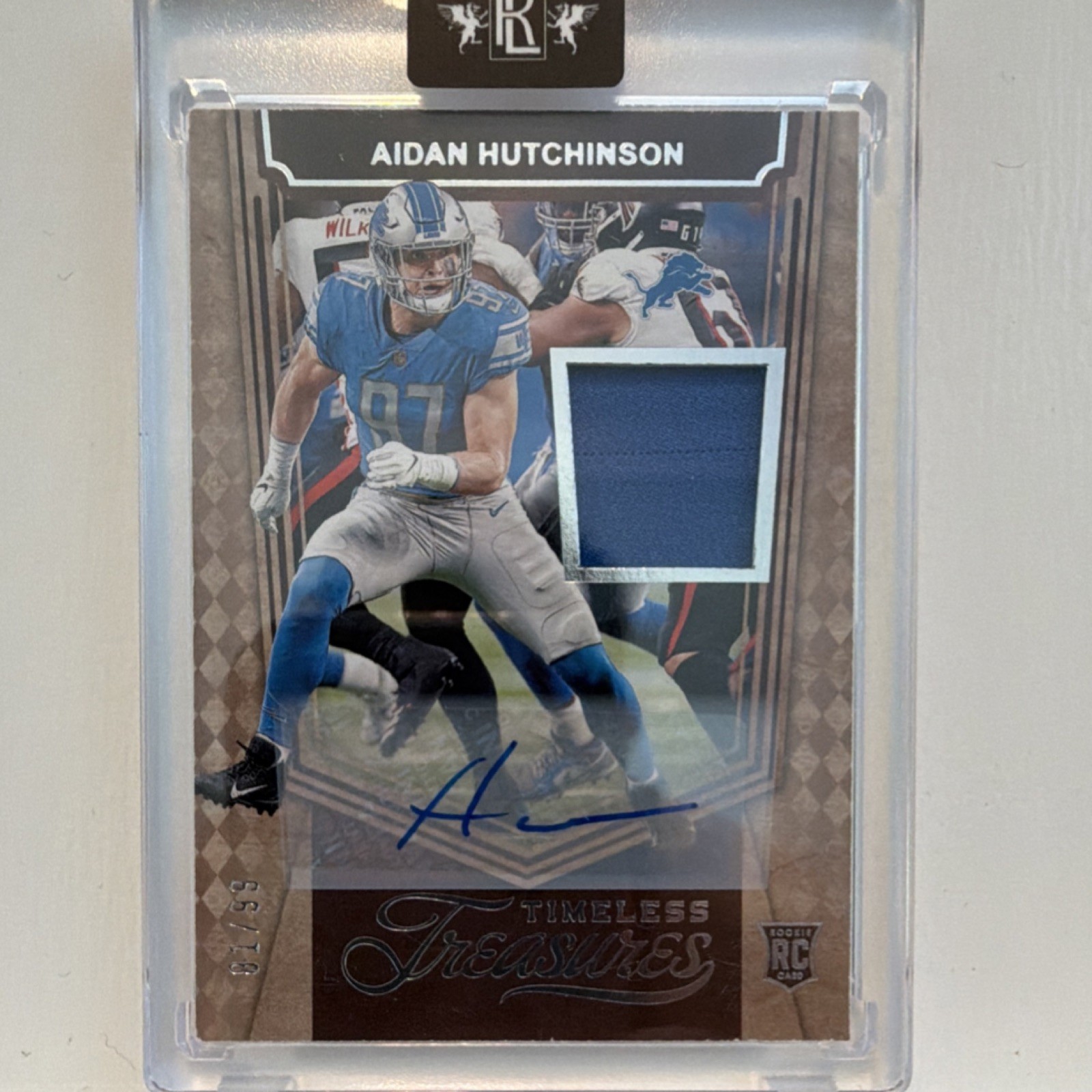 Aidan Hutchinson Panini Chronicles Timeless Treasures Jersey #TTAIH Autograph-Patch