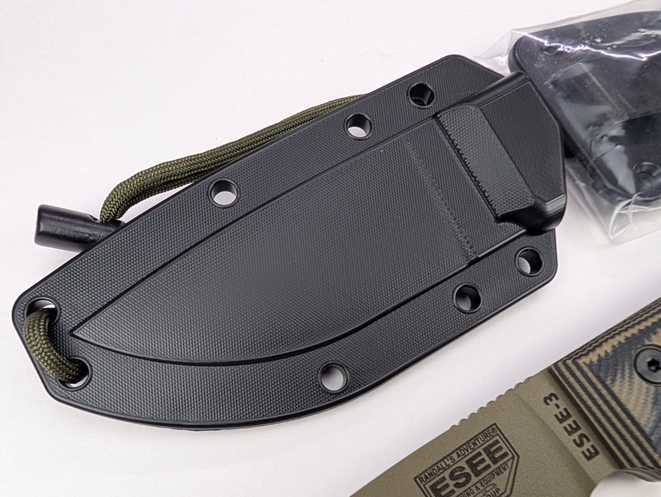 ESEE Knife Model 3 Dark Earth Carbon Steel Blade Black/Brown 3D G10 Handle USA - Image 4 of 4