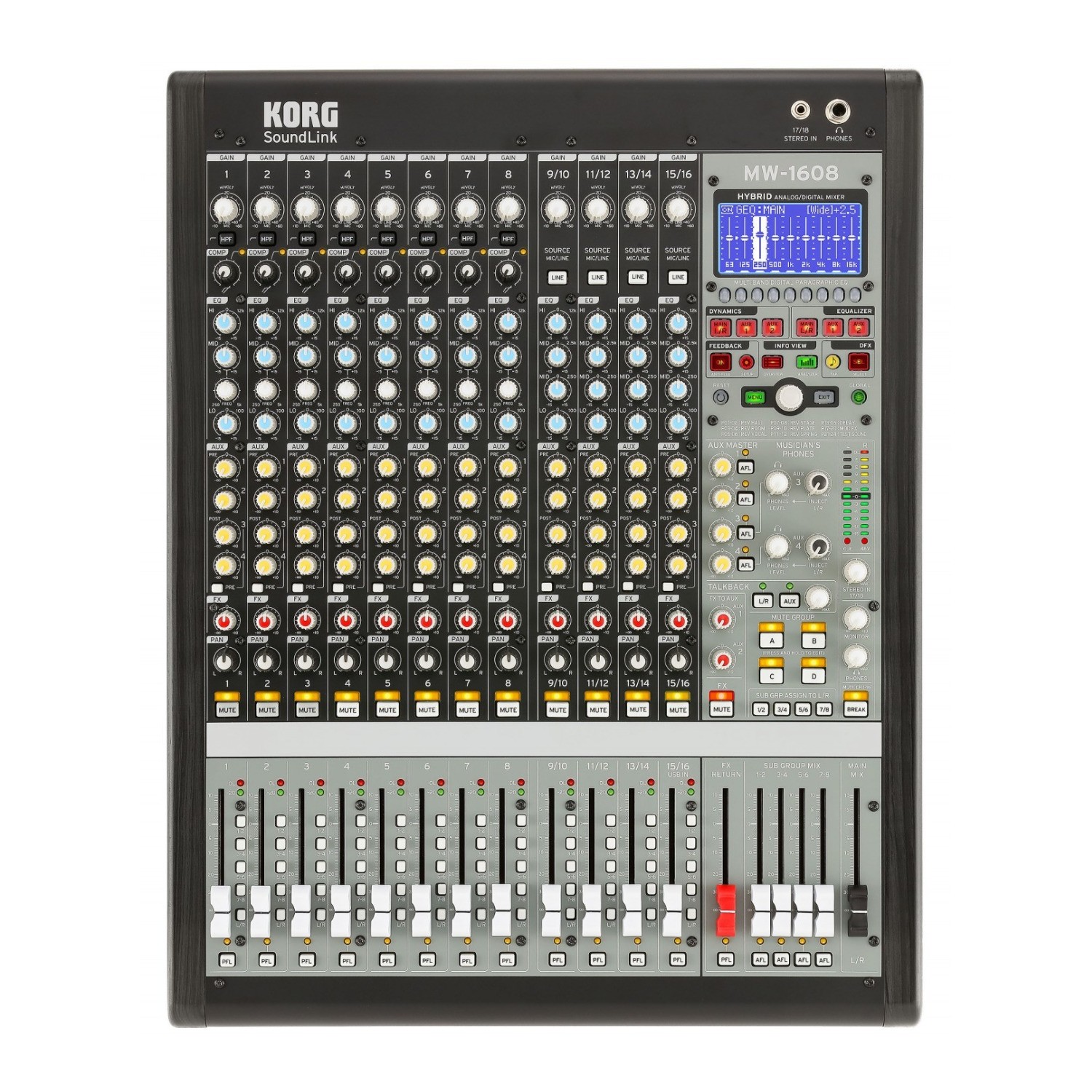 Korg SoundLink MW1608 16-Channel 8-Bus Hybrid AnalogDigital Mixer 158490₽