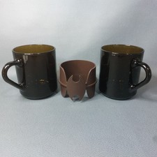 Smoked Glass Coffee Mugs 9cm, Made In Italy, Tazze Pocket Coffee Retro 1980s
