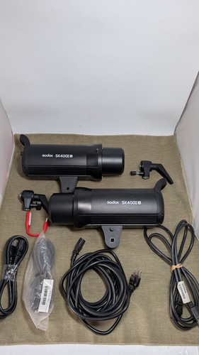 Godox SK400II-V Lot of 2 Compact Studio Flash Monolights 100-120V Tested