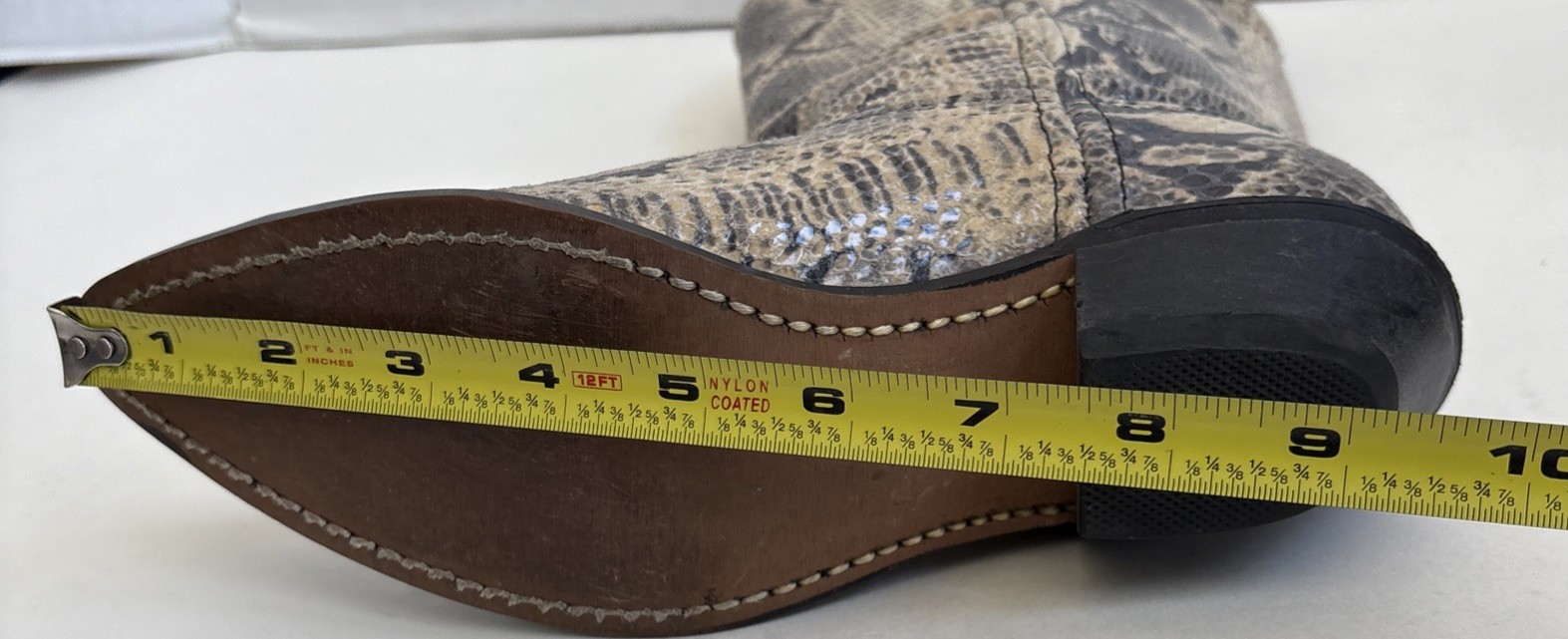 Ladies Realistic Python Silver Toe Caps Angled He… - image 10