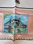 Vintage 1960s London Landmarks Souvenir Tablecloth - rayon
