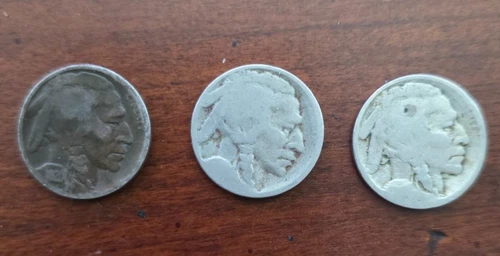 Lot Of 3 Buffalo Nickels