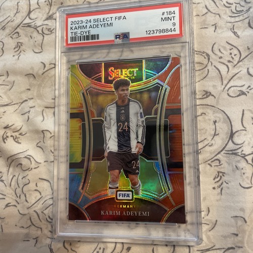 2023-24 Panini Select FIFA - Mezzanine Karim Adeyemi #184 Tie-Dye Prizm /30 PSA9