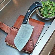 CLEAVER CUSTOM MADE HAND FORGED DAMASCUS STEEL MEAT CHOPPER BUTCHER KNIFE SS 20