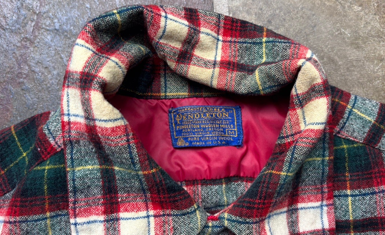 VTG 60s Pendleton LOOP Collar Wool Over shirt.M/L - image 2