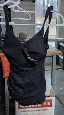 Vintage 1970's Roxanne Black Full Coverage One Piece Swimsuit SIZE 12/34 CUP G