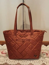 Lug Skyliner RFID Protected Tote Bag- Copper Brown (EUC)