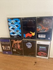 7 Vintage Cassette Tape Lot Rock 70s 80s The Who Rush Styx ZZ Top Lynyrd Skynyrd