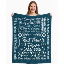 Best Friend Blanket for Women - Cozy Throw Blanket, Thoughtful Friendship Gif...