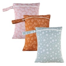 3 Set Wet Bag Storage Bag Waterproof Washable for Baby