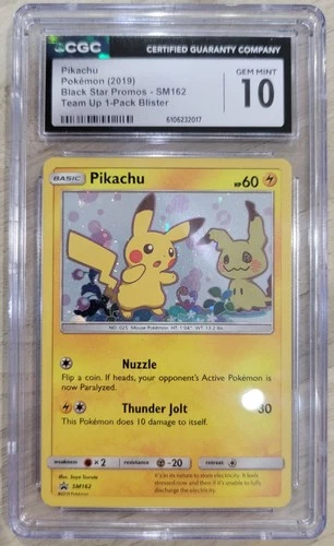 Pokemon Pikachu Team Up Blister Pk. Cosmos Holo Promo SM162 CGC 10