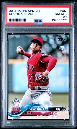 Shohei Ohtani 2018 Topps Update Series #US1 RC Rookie (Red Jersey) PSA 8 NM-MT+