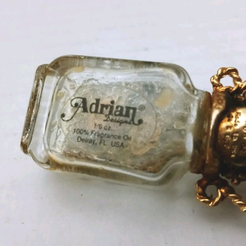 Adrian Designs Glass Miniature Perfume Bottle Pendant Art Glass Ornate 1/8 Oz - Picture 5 of 7