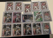 Aaron Civale Rookie 15 Card Lot featuring 2020 Topps Chrome Autograph 98/150
