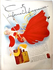 Coty Emeraude L'Aimant Paris Fragrance Perfume Vintage 1941 Ad Magazine Print