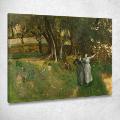 Landschaft mit Frauen im Vordergrund John Singer Sargent, jss134 Druckbild s