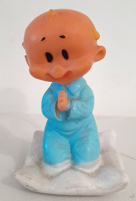 Vintage 70s Chicco Rubber Doll for Baby Praying Lamp
