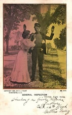 Vintage Postcard 1906 General Inspection Calcium Light Series Lovers Moment