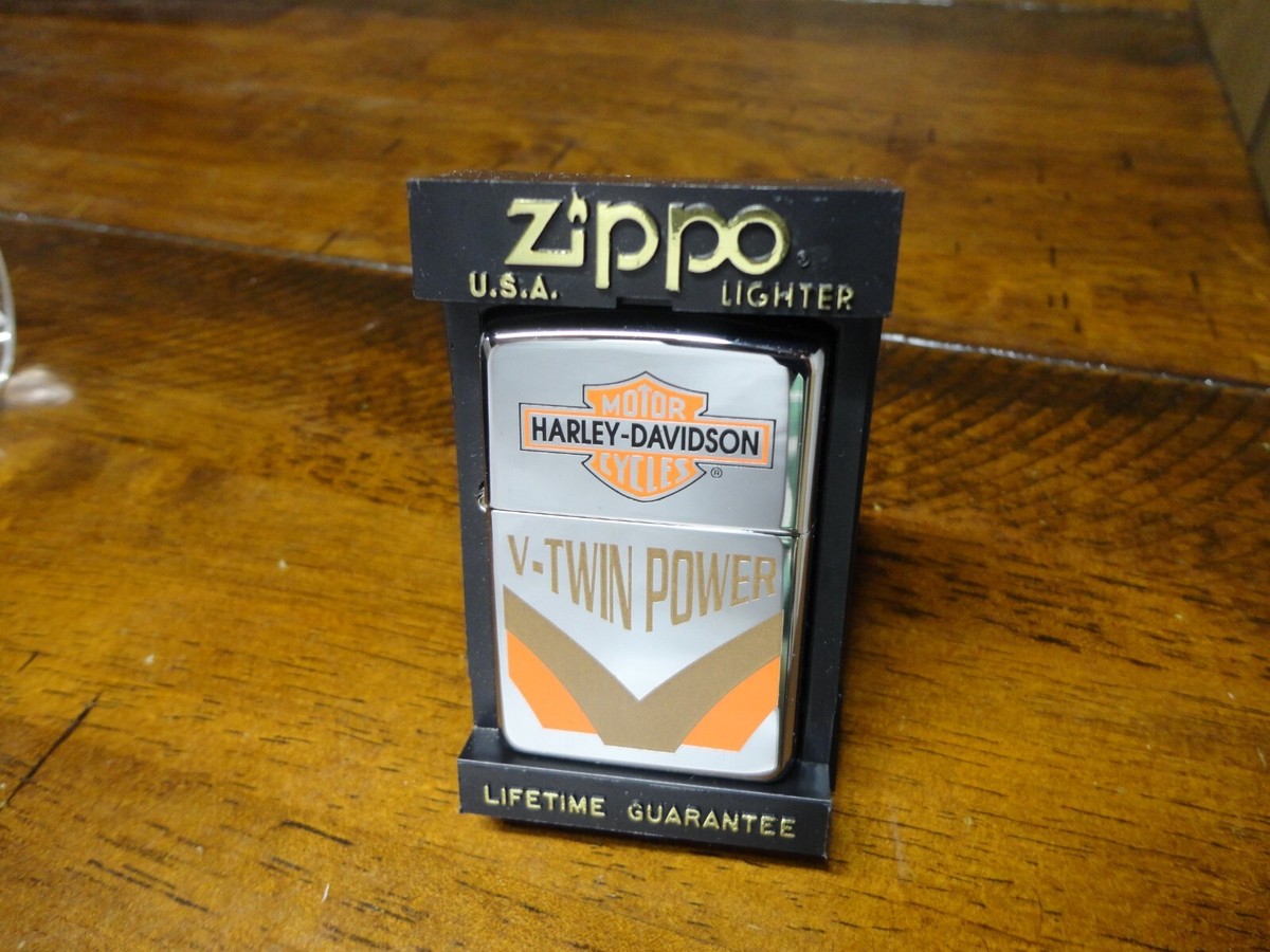 HARLEY DAVIDSON V-TWIN POWER ZIPPO LIGHTER MINT IN BOX 1995 RARE 