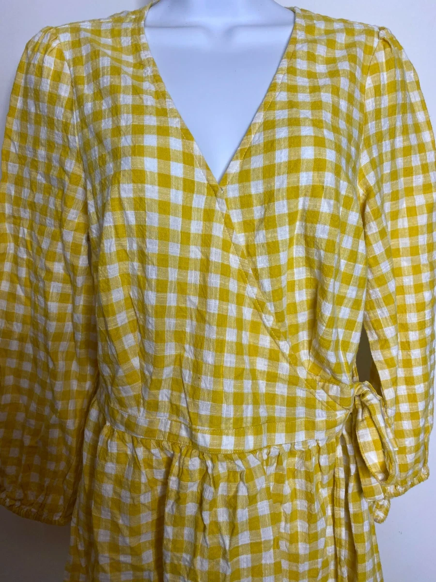 Old navy hotsell yellow wrap dress