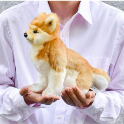 Hansa Shiba Inu Puppy Dog Plush Doll Realistic Fluffy Brown Animal