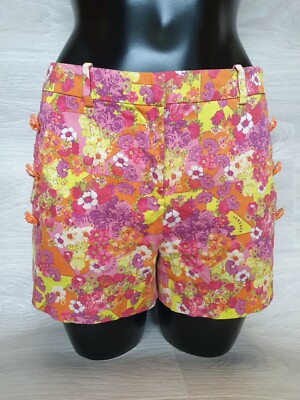 Authentic Gianni Versace Collection Shorts Women Medusa Floral Flowers Sz 38
