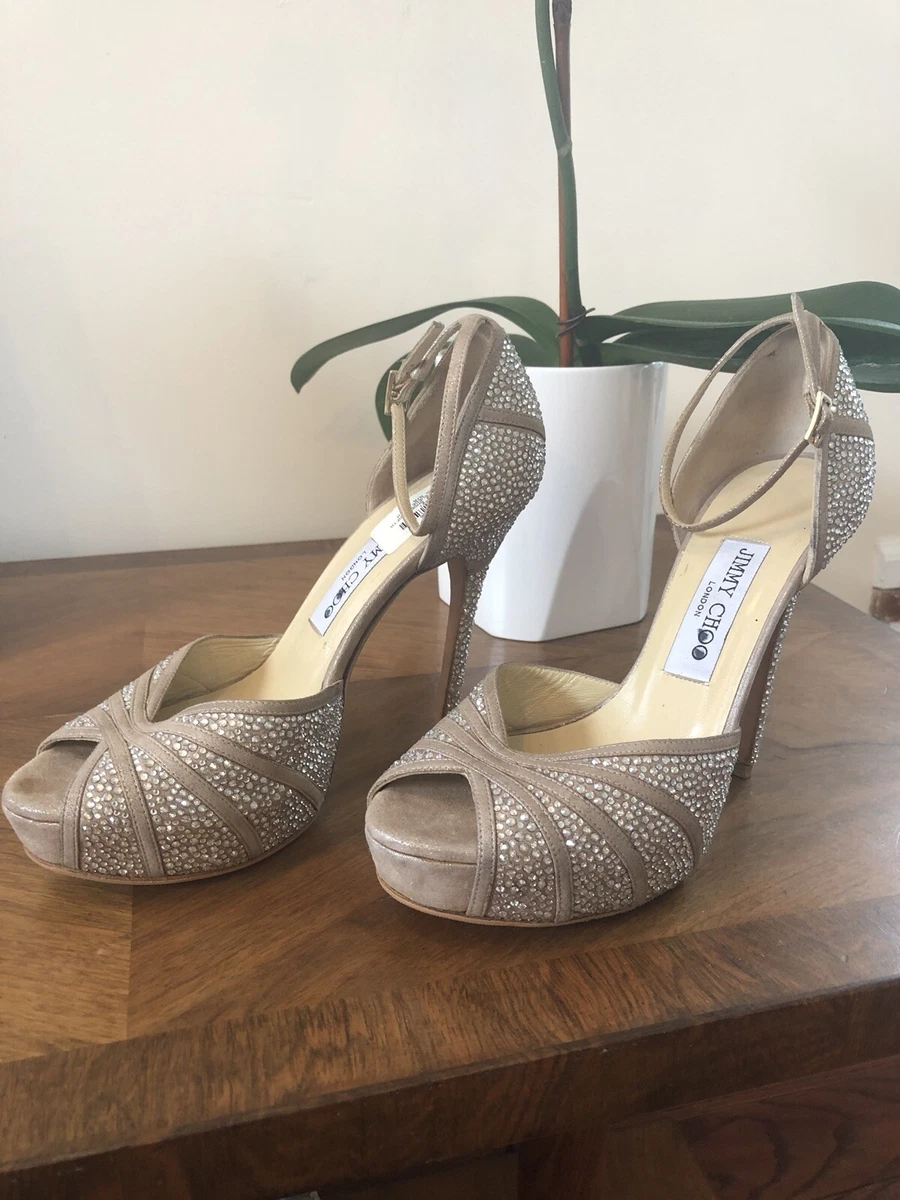 Jimmy choo crystal store wedding shoes