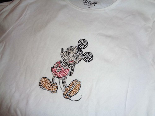 NWT DISNEY MICKEY MOUSE BLING METAL STUDS T SHIRT SIZE 1X~SEE SIZE INFO IN PICS - Bild 3 von 8