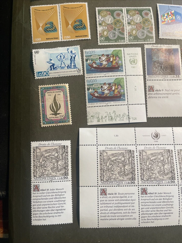 United Nations Geneva Office 1972-1995 MLH 12 Stamps,8 Blocks, VF/XF - Image 4 of 4