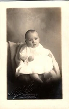 SAN DIEGO CALIFORNIA BABY OLD STUDIO REAL PHOTO POSTCARD
