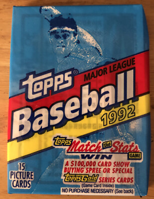 1992 Topps Wax Pack Brian McRae Royals (Top) Orel Hershiser Dodgers (Back)