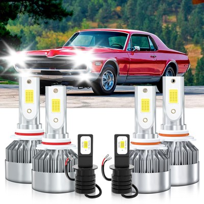 For Mercury Cougar 2000-2000 6x 6000K LED Headlight +Fog Light Bulbs Combo Kit