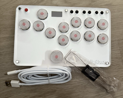 Flatbox Arcade Fight Stick Arcade Controller 2040 USB Clear White PC PS4 Switch