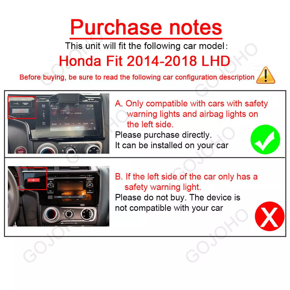 9" For Honda Fit 2014-2018 Android 13 CarPlay Car Stereo Radio BT GPS Navi Wifi - Image 2 of 4